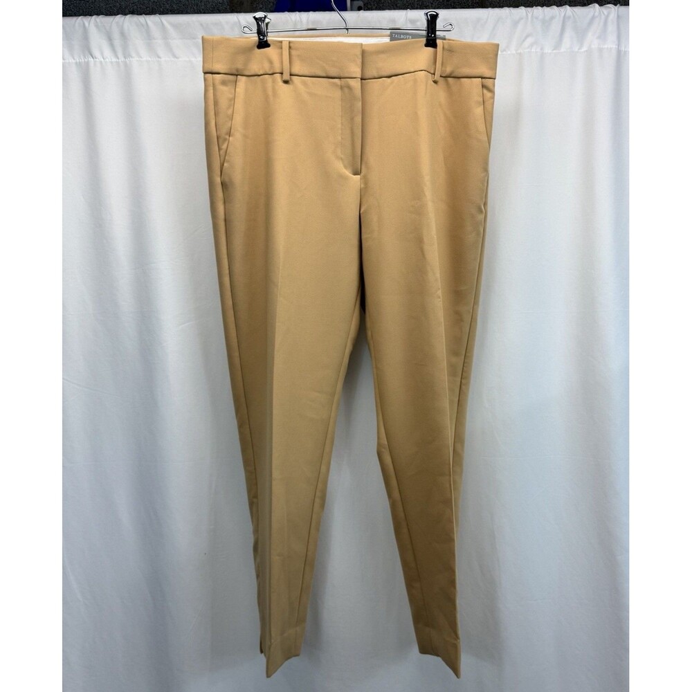 Talbots Womans Hampshire Ankle Pant 12 Straight  Tan Quiet Luxury Office Preppy
